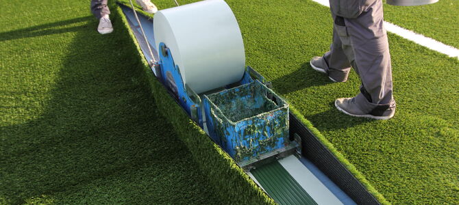 Synthetic turf sports ground for FFC Bergheim in the Lukas Podolski Sportpark